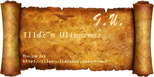 Illés Ulisszesz névjegykártya